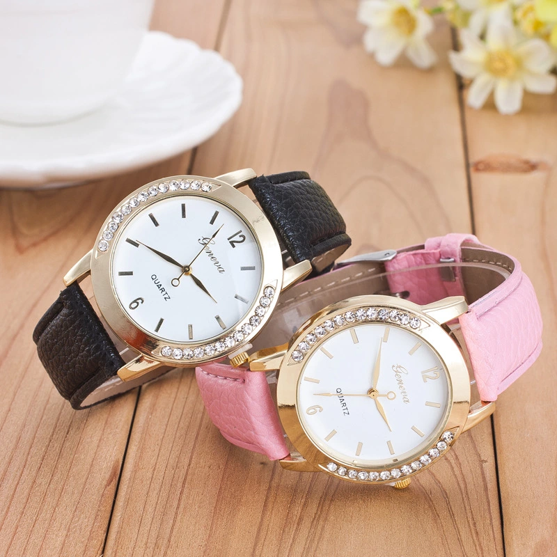 Geneva Diamond Quartz Watch Women