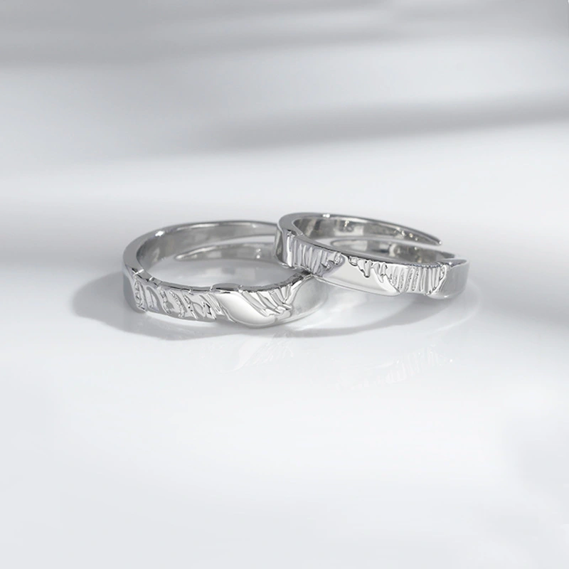 Mountain And River Eyeground Couple Ring Minority Simple Design