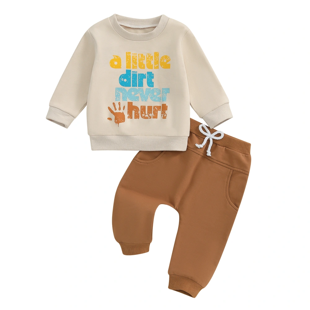 Baby Boy Track Suit Letter Print Sweatshirt and Elastic Pants