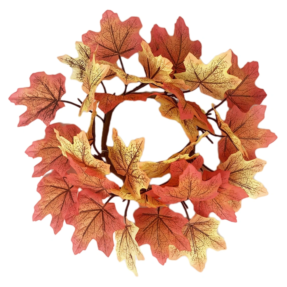 Fall Candle Rings Wreaths Maple Leaf Candle Ring for Pillar Candle