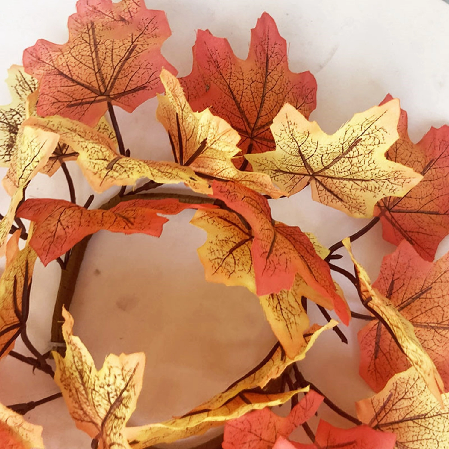 Fall Candle Rings Wreaths Maple Leaf Candle Ring for Pillar Candle