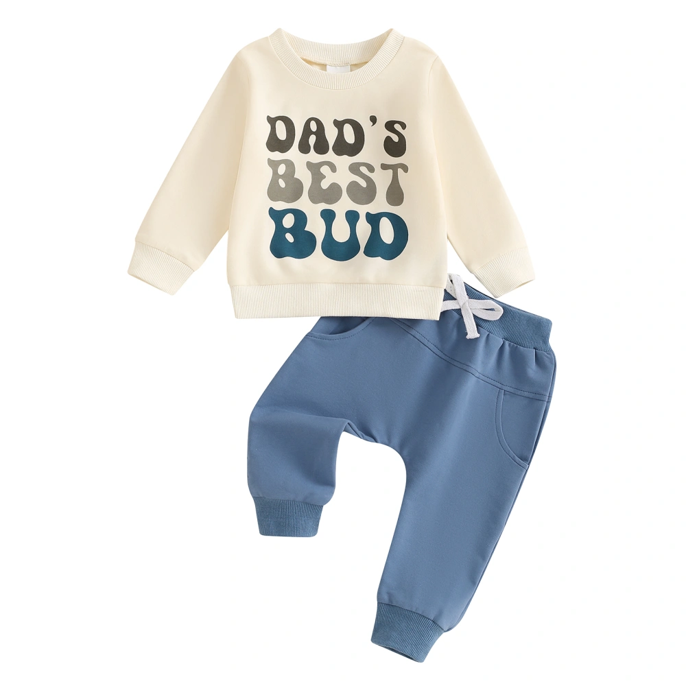 Toddler Boys Fall Outfits Letter Print Sweatshirts and Long Pants