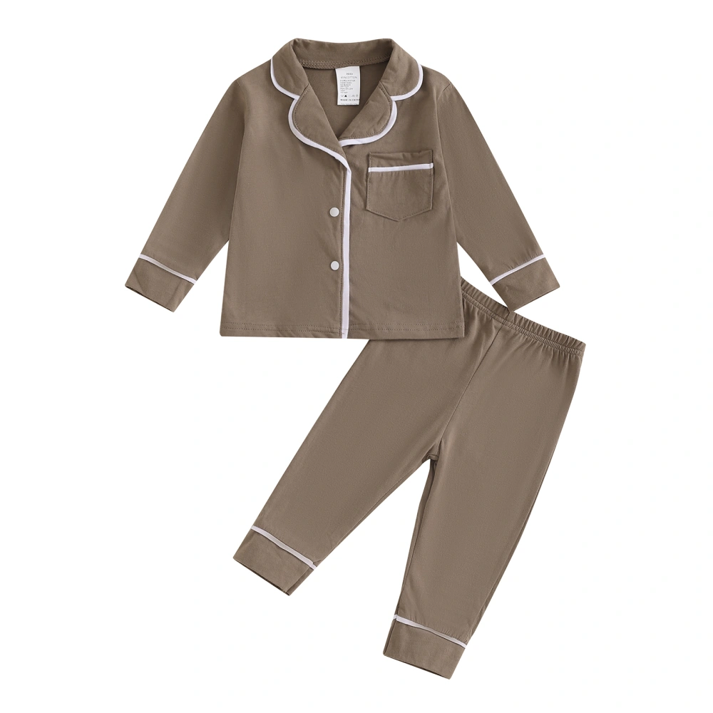 Toddler Girls Boys Fall Pajamas Set Shirts Tops Long Pants Suit