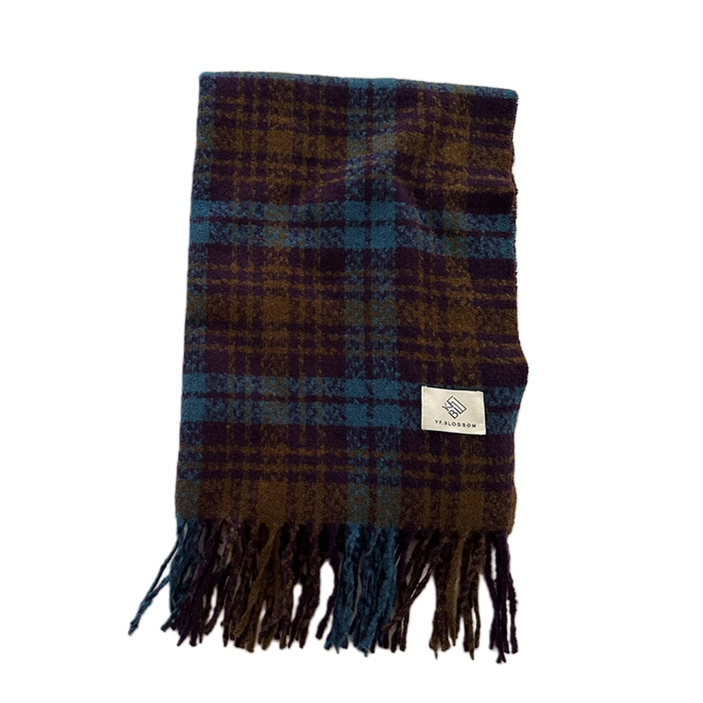 Women's Autumn Winter Warm Scarf Tassel Long Wrap Shawl Plaid Wraps