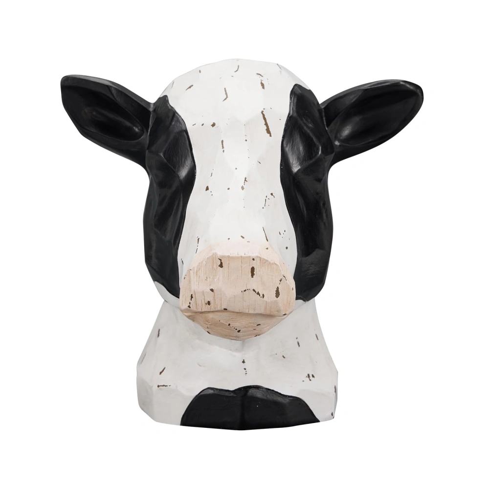 Cute Cow Ornament Resin Figurine Cow Head Decor Home Decorations