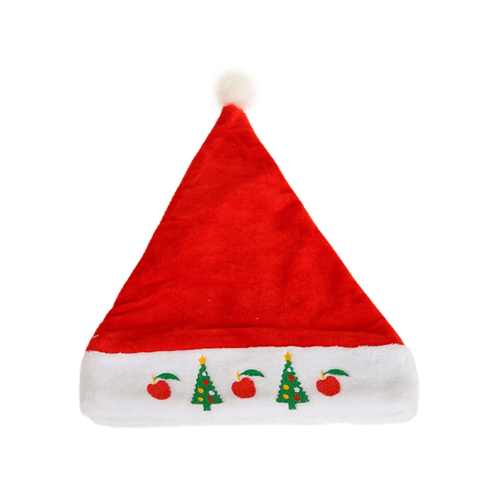 Plush Christmas Hats for Adults Cute Embroidered Santa Claus Hats