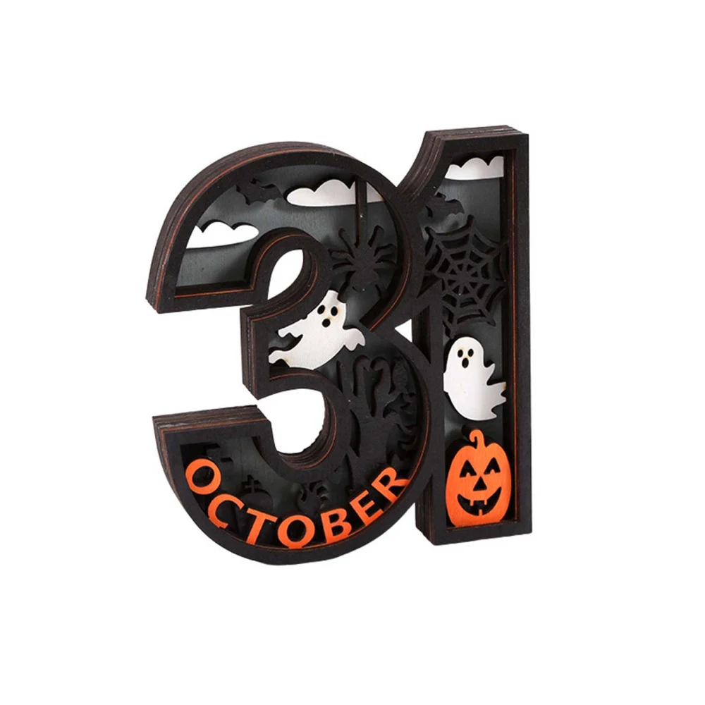 Halloween Decor Light Up Wooden Haunted House Decoration for Holiday