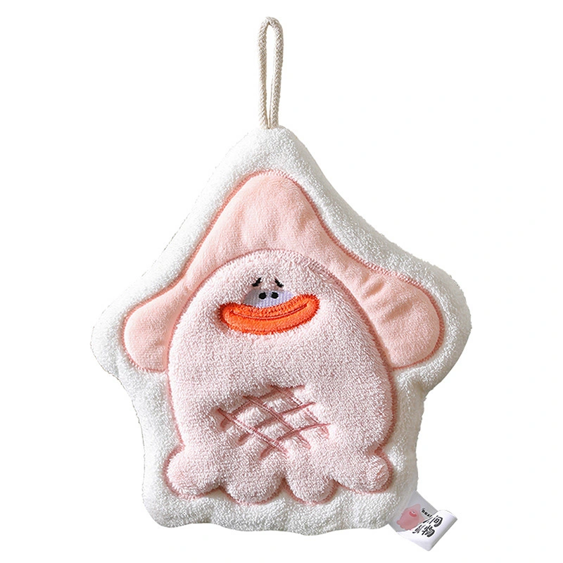 Cartoon Hand Towel Coral Velvet Handkerchief Absorbent Hanging Towel