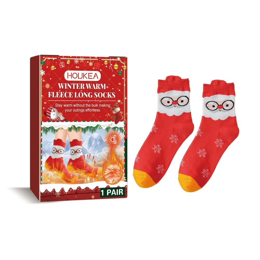 Women Christmas Crew Socks Soft Winter Cute Warm Socks Walking Socks 