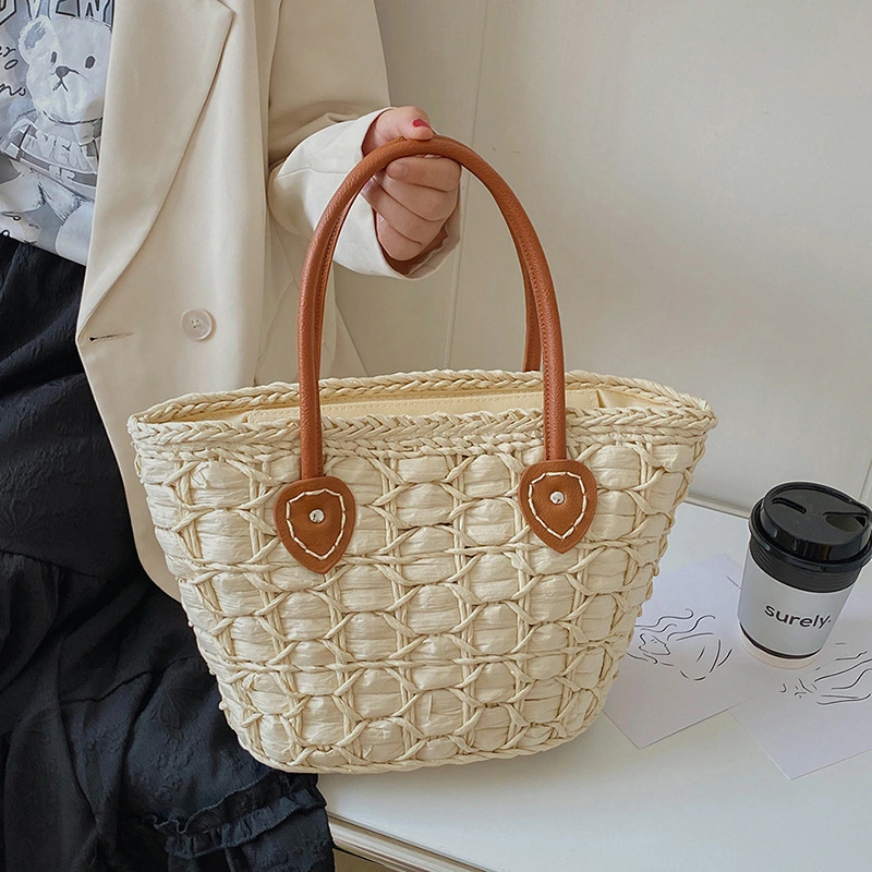 Fashionable One-shoulder Large-capacity All-match Straw Basket Bag