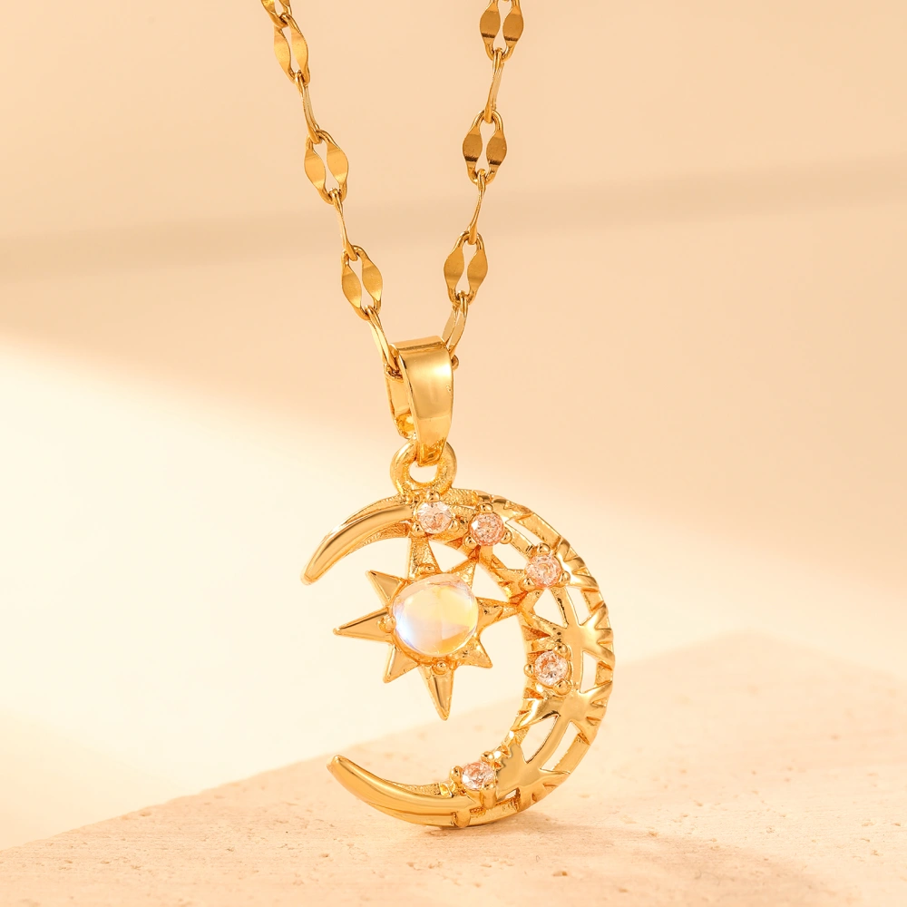 Dream Falling Star Moon Necklace For Women's Instagram Fashion Versatile Light Luxury New Collarbone Chain