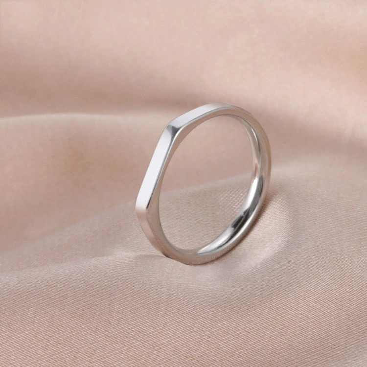 Ins Trendy Student New Stainless Steel Minimalist Aesthetic Flat Ring