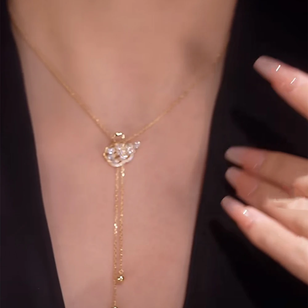 Light Luxury Three-dimensional Zircon Small Swan Clavicle Chain