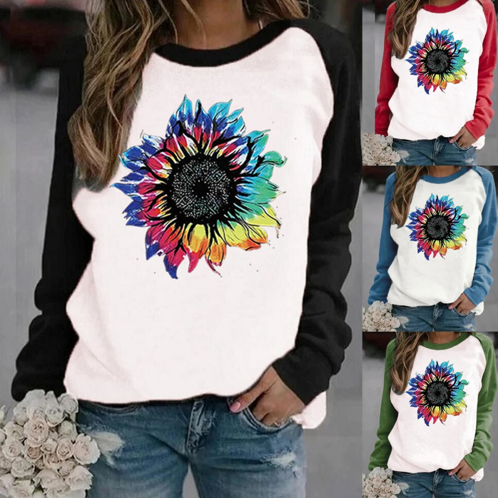 Winter New Raglan Pullover Leisure Printed Fleece Hoodie