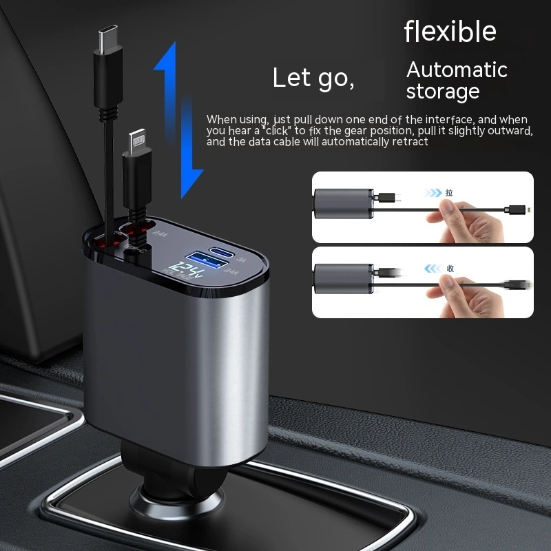 Digital Display Charging USB Adapter Cigarette Lighter One To Four