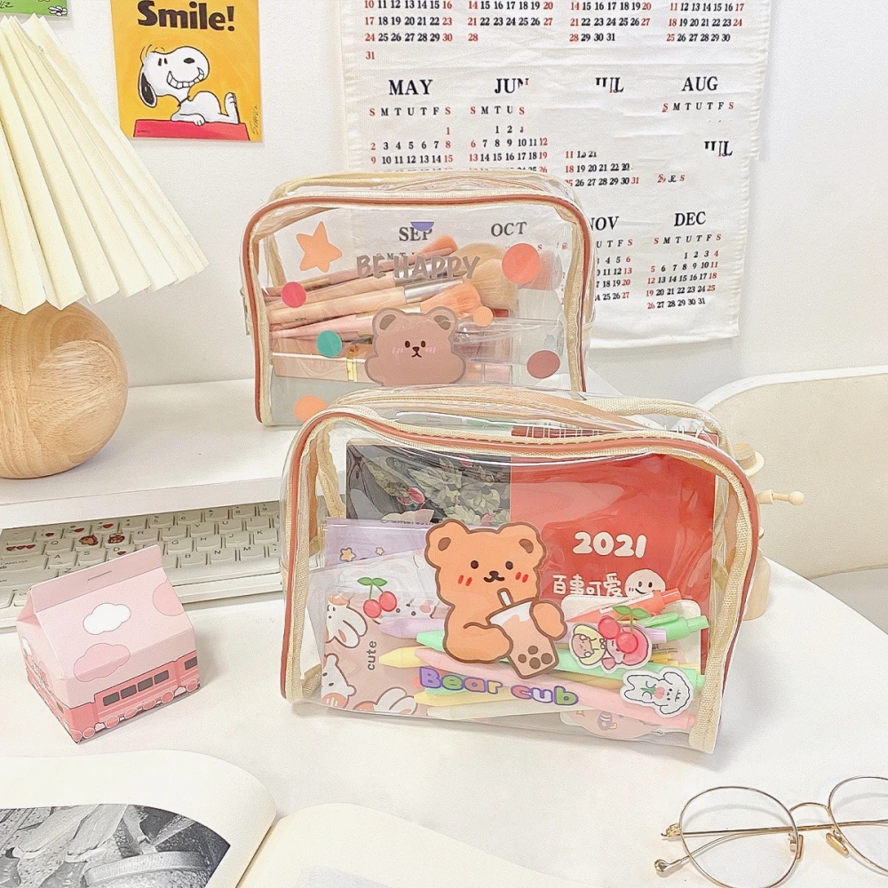 Creative Cartoon Transparent Makeup Waterproof Travel Storage Bag