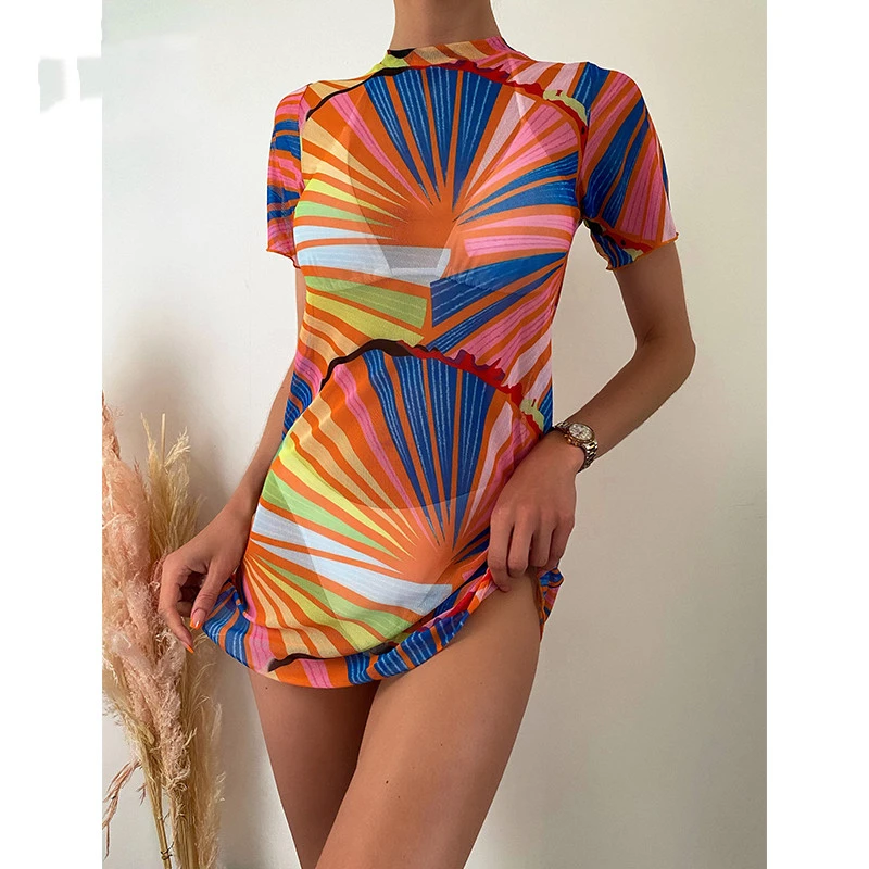 Half-Sleeve Sport Three-Piece Swimsuit