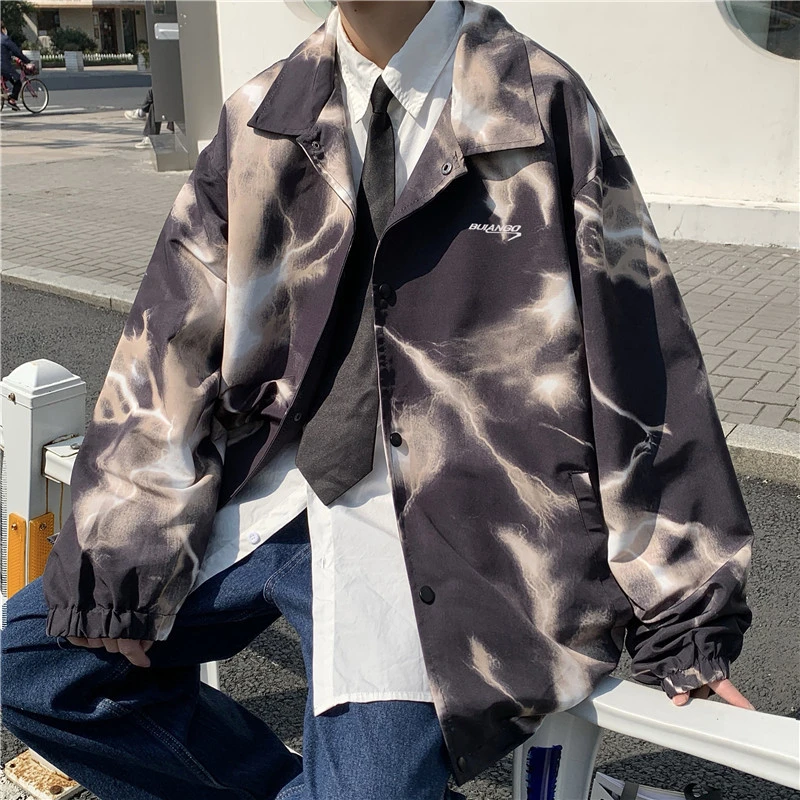 Men's Trendy Loose Tie Dye Shirt Jacket