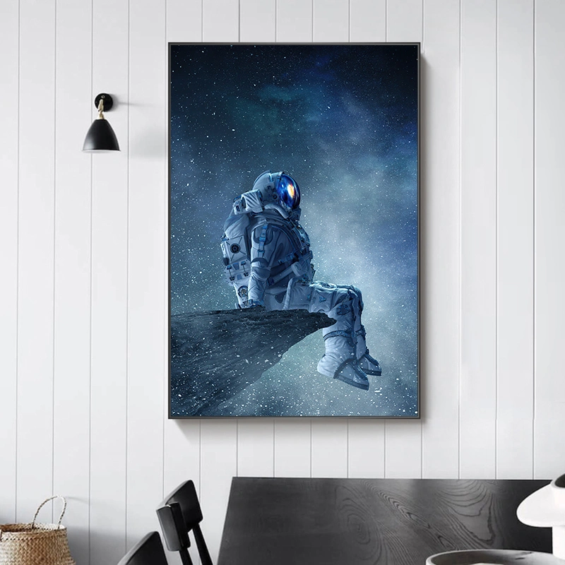 A Lone Astronaut Sits On Space White