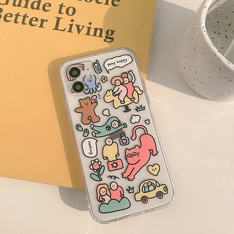 Ins Funny Cat Phone Case Transparent Tpu Creative