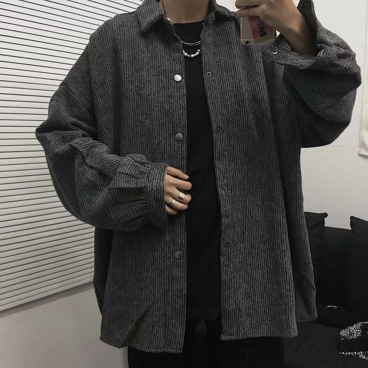 Korean Wool Jacket Men's Spring And Autumn Hong Kong Style Casual Couple Workwear