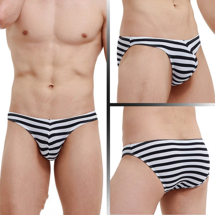 Men's Low Waist Panties  Fashion Striped Briefs