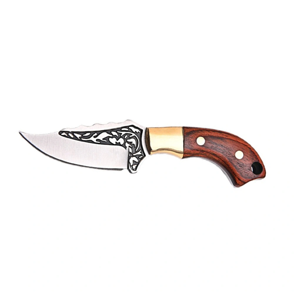 Survival Knife Portable Fixed Blade Knives with Wood Hand Grip