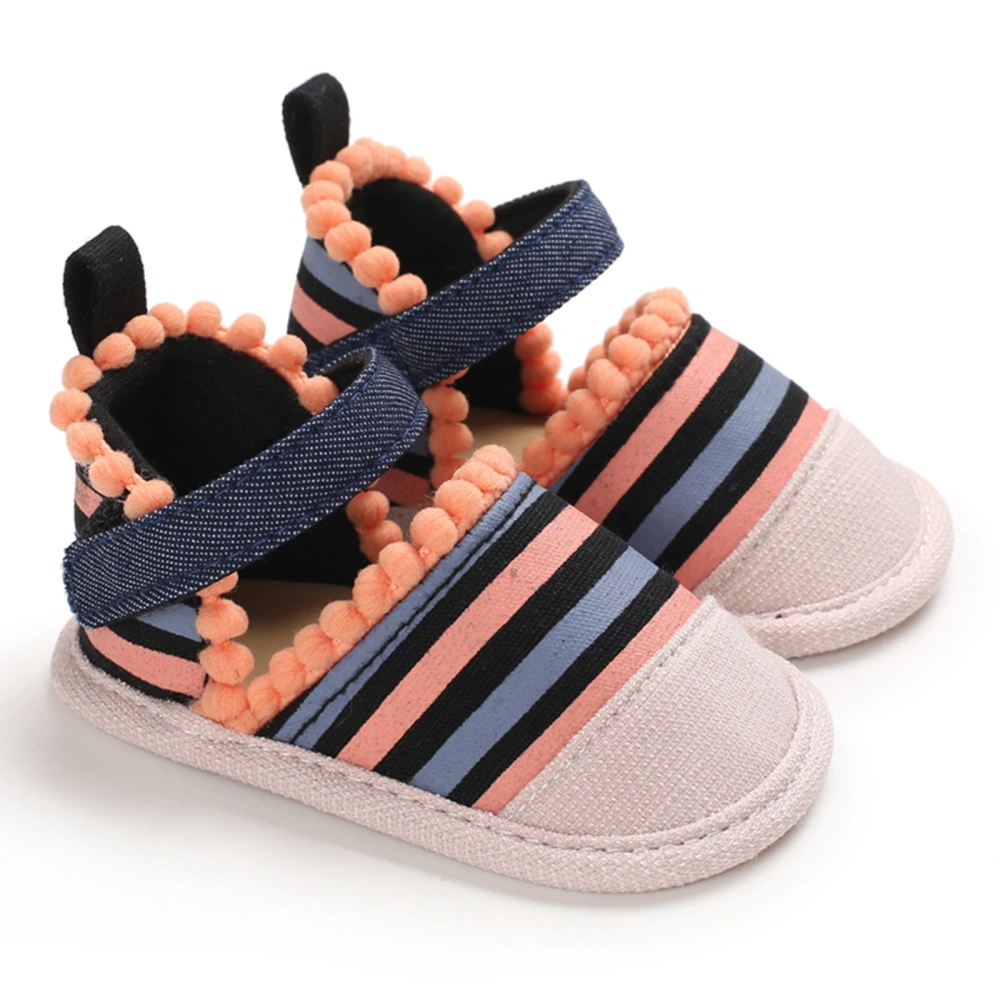 Baby Girls Cute Sandals Soft Sole Striped Print Closed Toes Flats