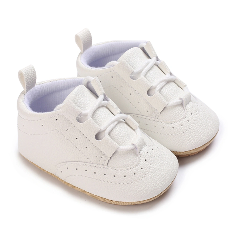 Baby Sneaker, Tie-up Solid Non-slip Flats First Walking Shoes