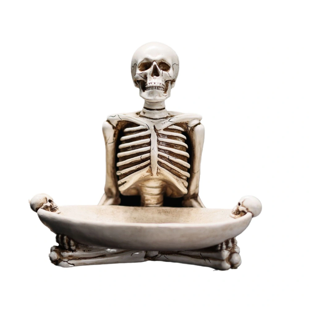 Halloween Skeleton, Resin Scary Desktop Ornament Entryway Organizer