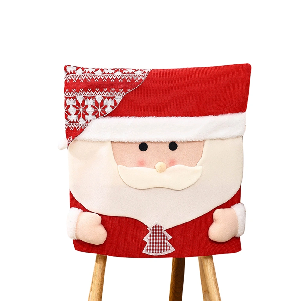 Christmas Chair Cover Cartoon Santa/Elk/Snowman Table Back Cover