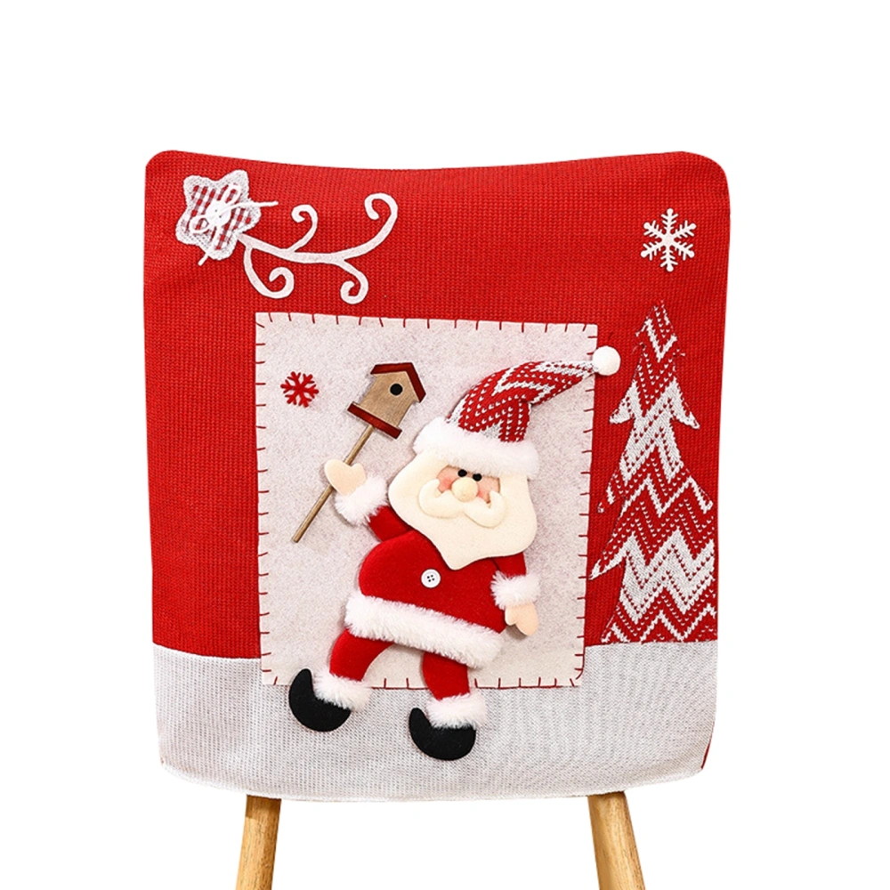 Christmas Chair Back Cover 3D Santa/Snowman/Elk Dining Chair Slipcover