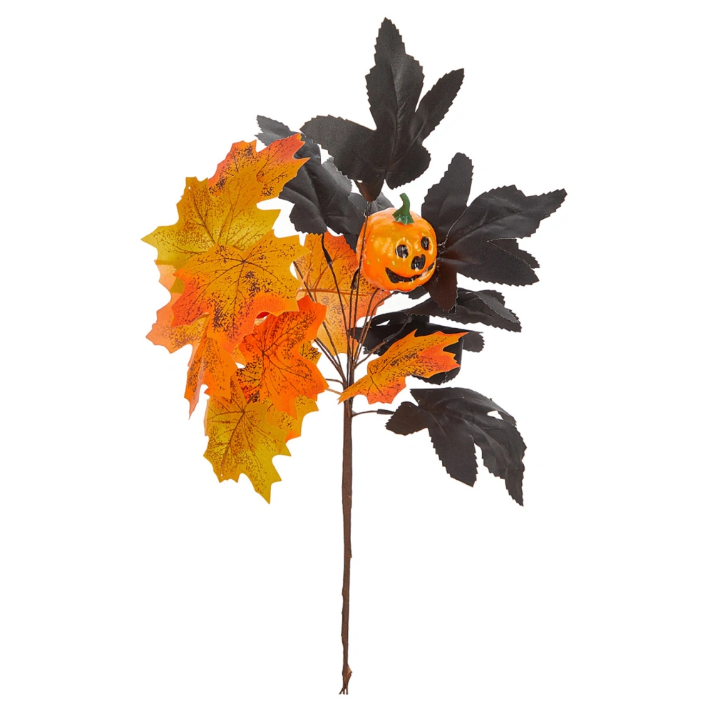 Halloween Simulated Branches Artificial MapleLeaf Pumpkin Picks Stems