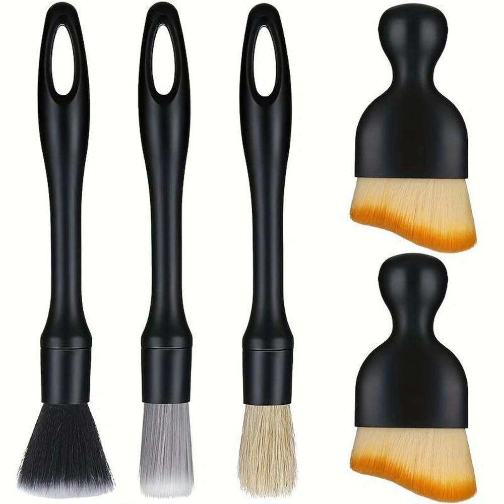 5 Pcs Car Detailing Brush Set Portable Car Interior Brush Kit