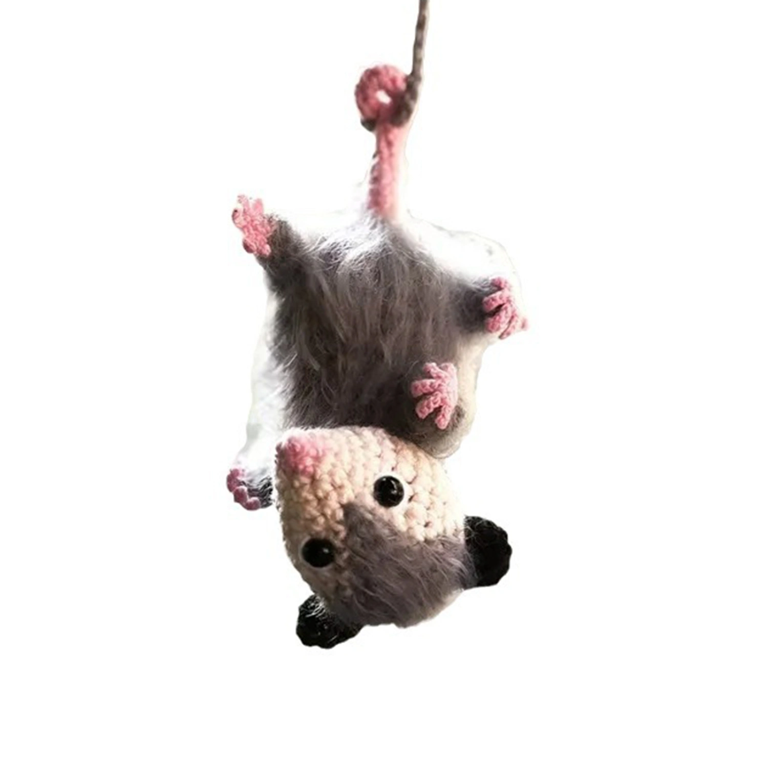 Mouse Ornament, Cute Crotchet Rearview Mirror Hanging Car Decor