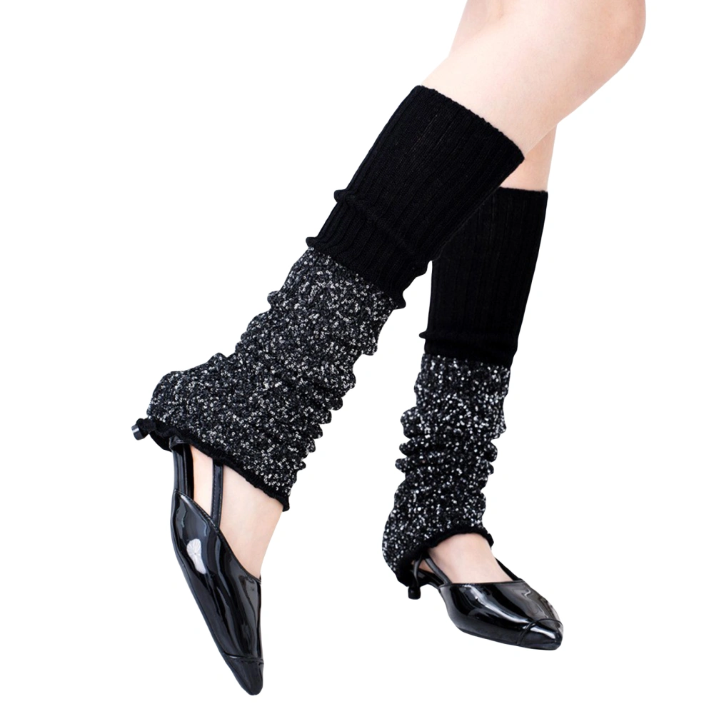 Women's Sequin Leg Sleeves Sparkly Knee High Stacked Leg Warmers