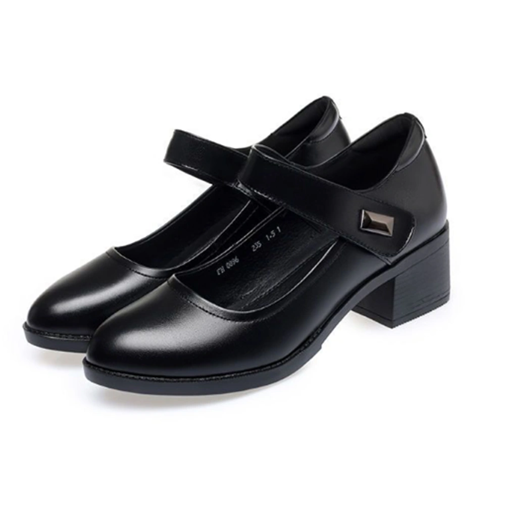 Women Oxfords Dress Shoes Closed Toe Low Block Chunky Pump Shoes