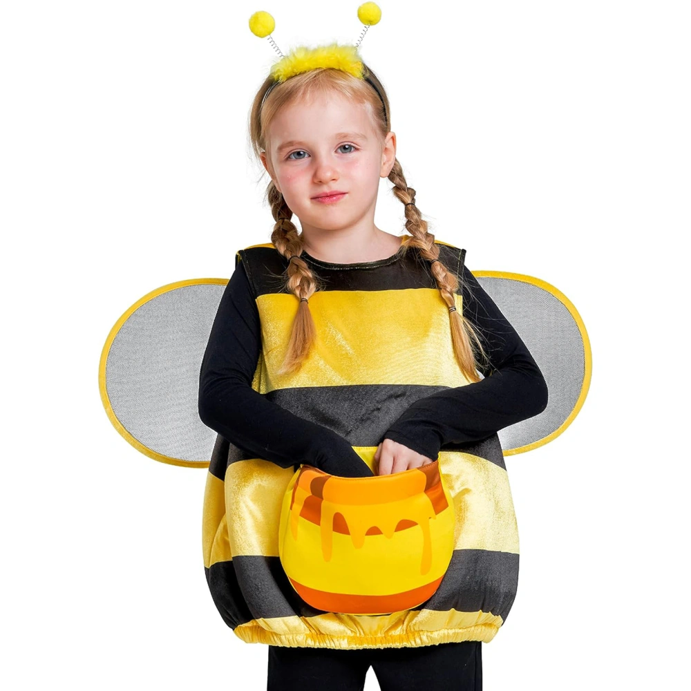 Kids Halloween Bee Costume Cute Tank Top with Wings Bag and Headband