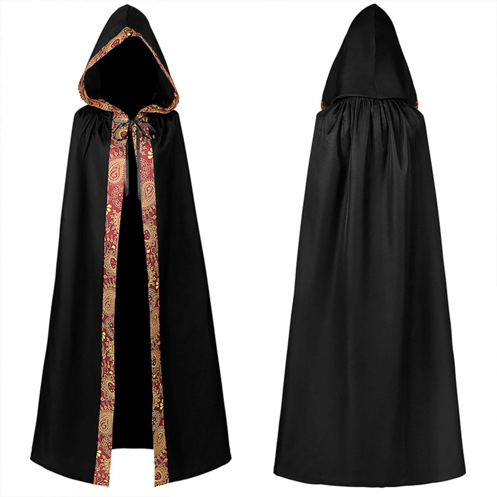 Halloween Hooded Cloak, Medieval Tie-up Long Cape Cosplay Costume