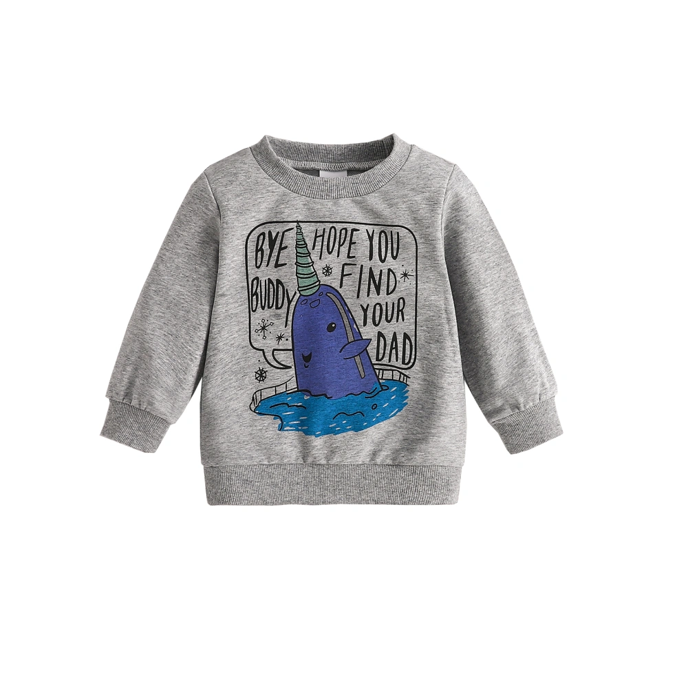 Toddler Girls Boys Fall Sweatshirt Letter Print Long Sleeve Pullover 