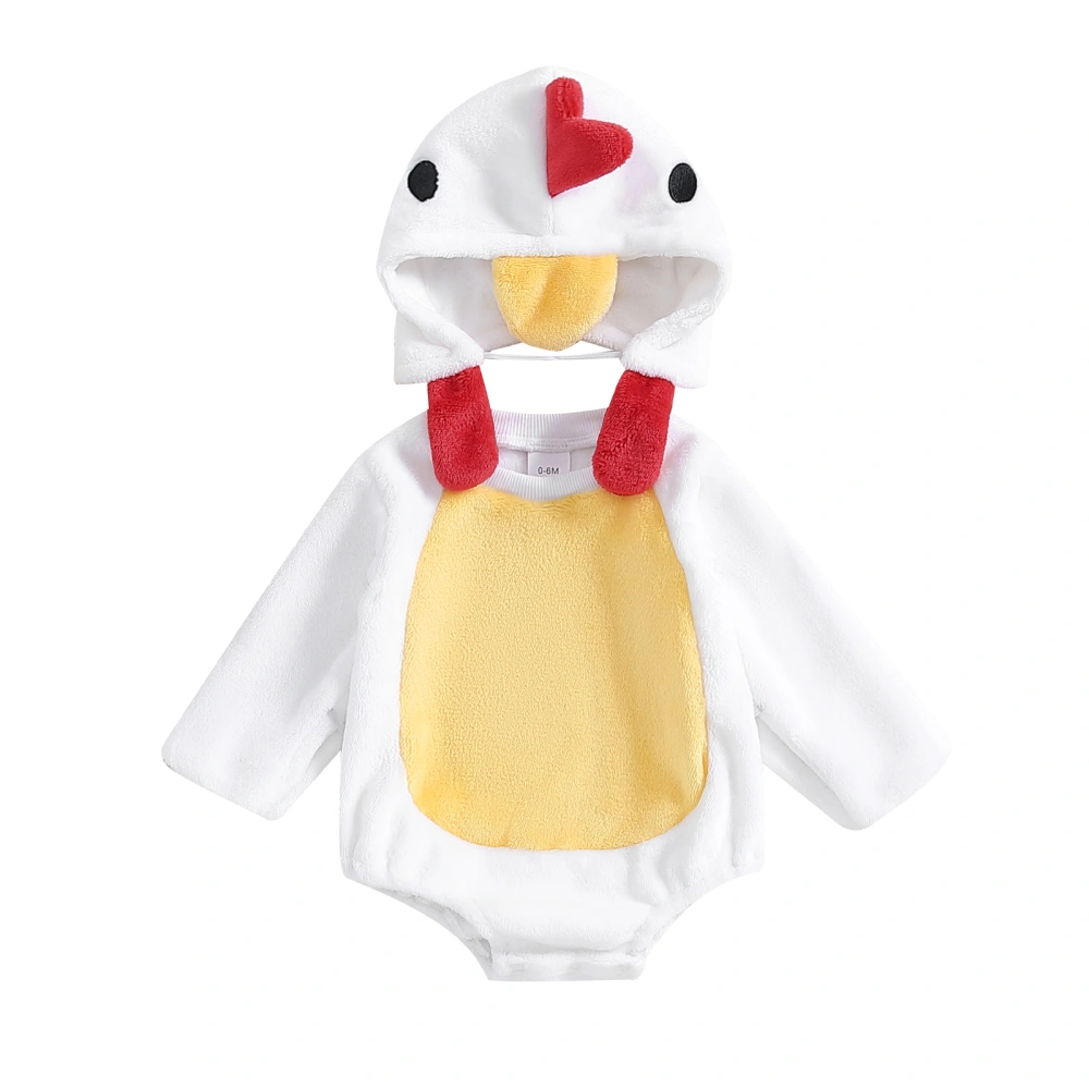 Baby Chick Costume Plush Long Sleeves Hood Romper with Hat Clothes