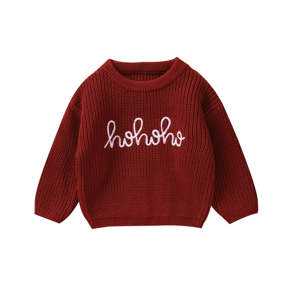 Baby Sweater, Long Sleeve Crew Neck Letters Winter Warm Knit Pullover