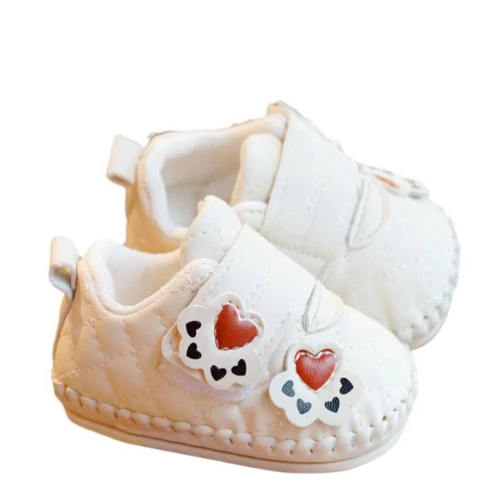 Toddler Girl Leather Sneakers Casual Soft Sole Cartoon Baby Flats 