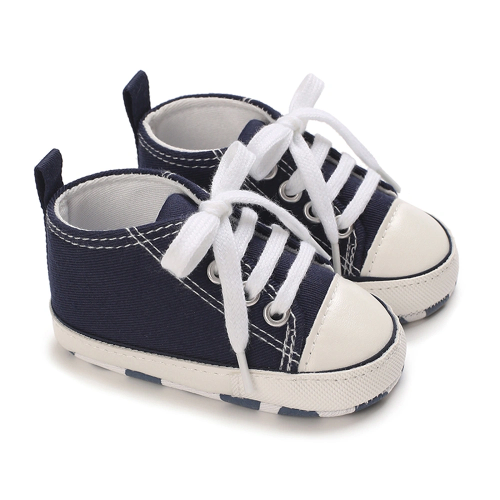 Baby Girl Boy High Top Shoes Solid Color Canvas First Walking Shoes