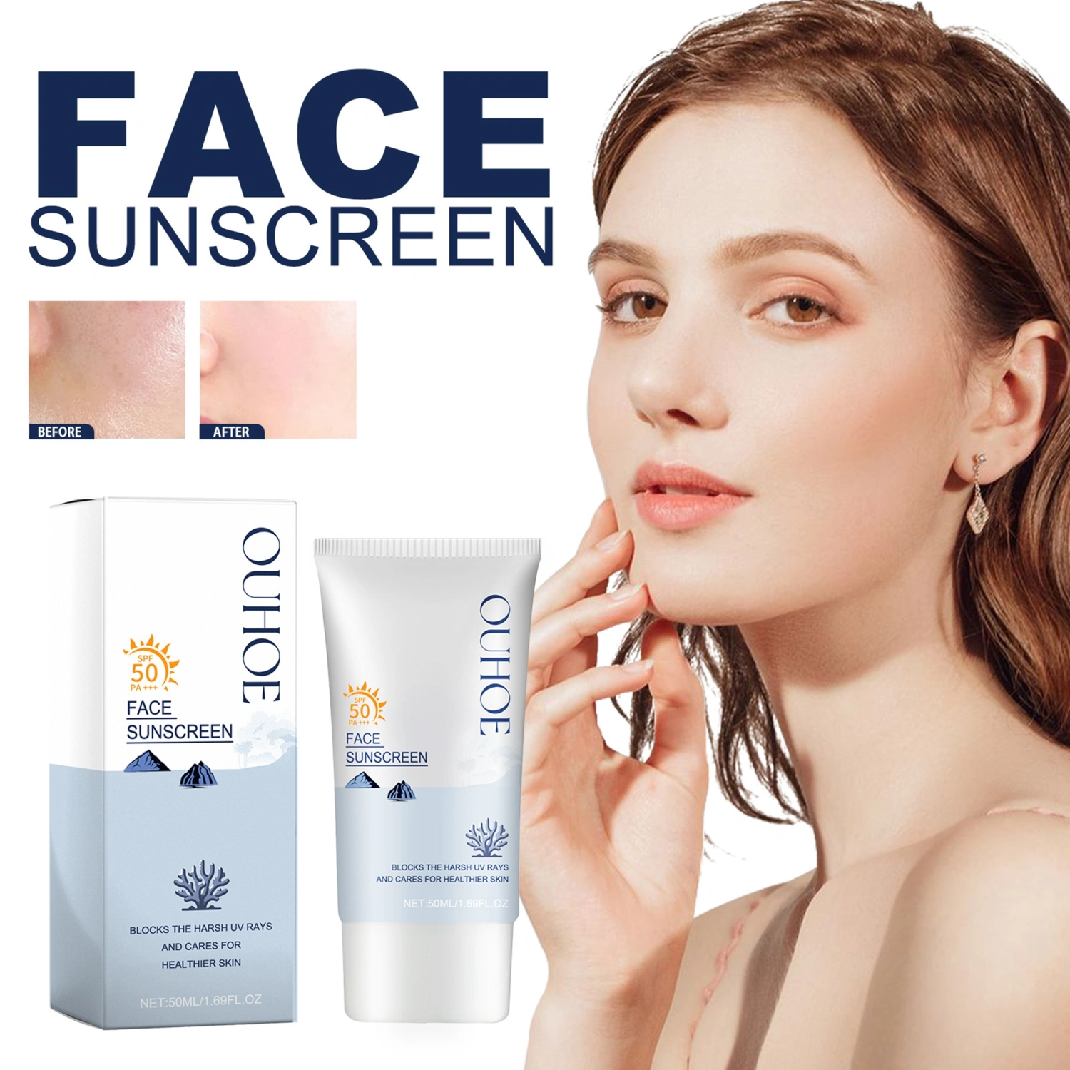 Moisturizing Facial Sunscreen Waterproof Daily Sunblock Lotion