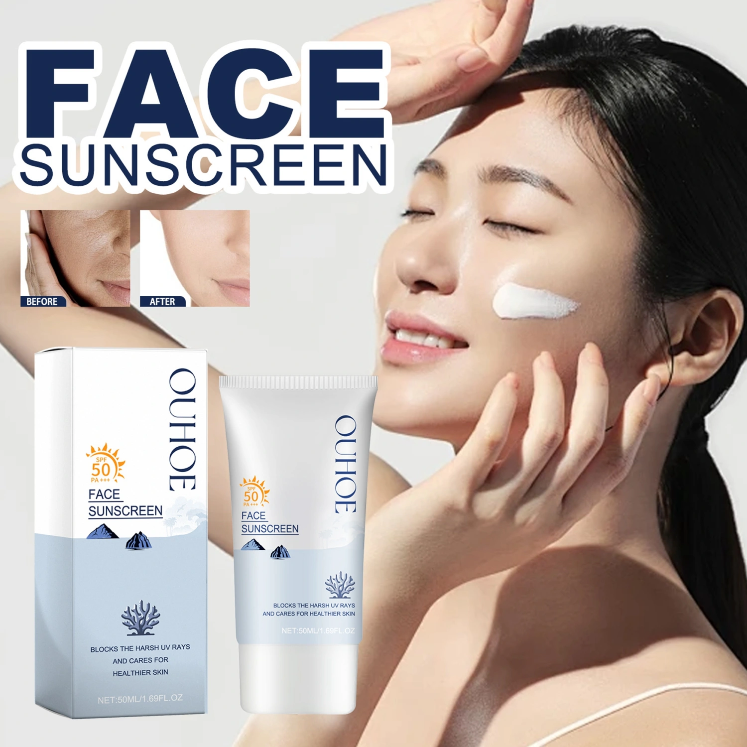 Moisturizing Facial Sunscreen Waterproof Daily Sunblock Lotion