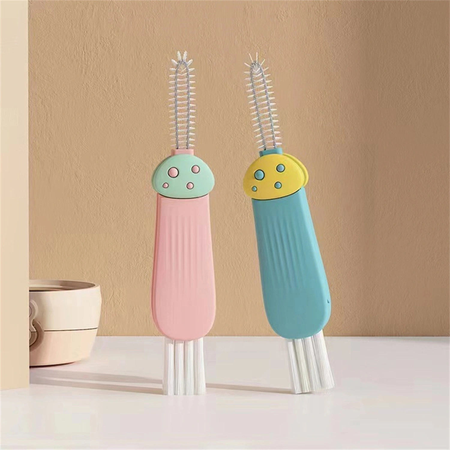 3-in-1 Bottle Cleaning Brush, Multifunctional Contrast Color Cup Brush