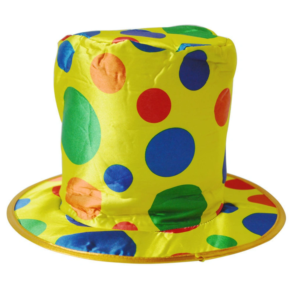 Halloween Clown Hats for Adults Colorful Dots Print Costume Top Hat