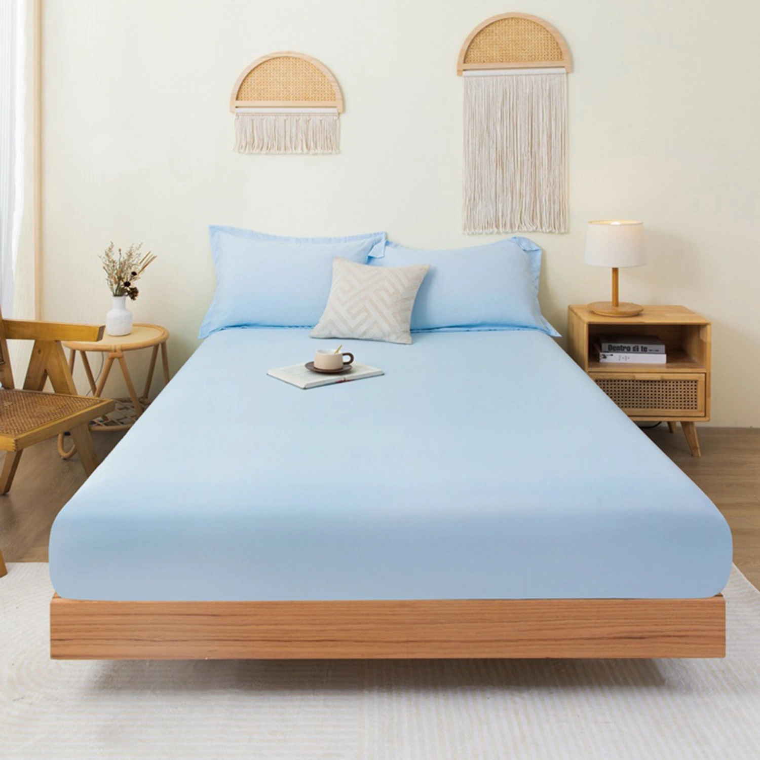 Lightweight Queen Sheet Deep Pocket Wrinkle Free Cooling Bedding Sheet