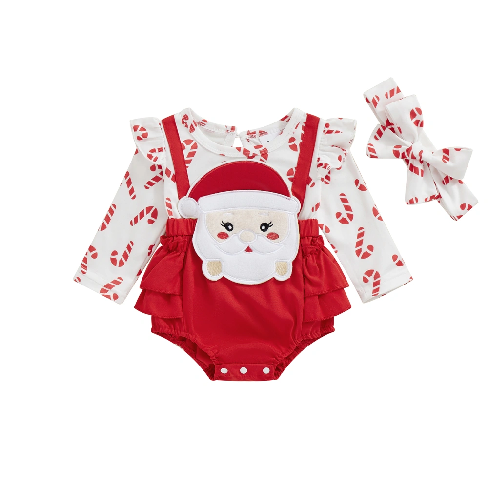 Baby Christmas Romper Santa Claus Embroidery Romper with Headband